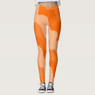 Leggings Dégradé ondulé orange des vagues océaniques