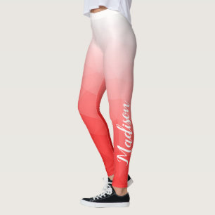 Leggings Dégradé Rouge Maillage Géométrique Votre nom perso