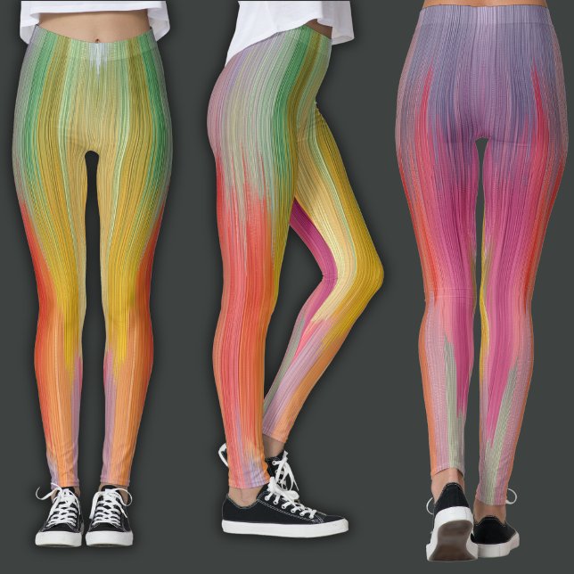 Leggings Dégradés Abstraits | Goutte Arc-en-Ciel (Créateur téléchargé)