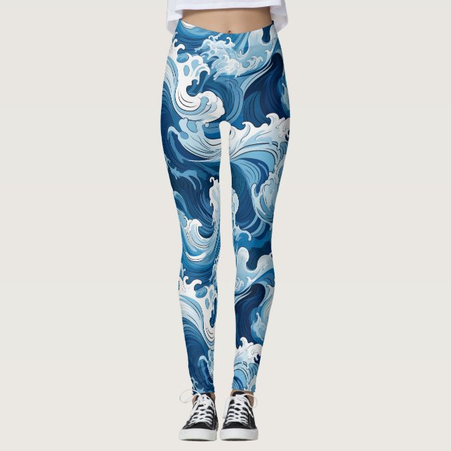 Leggings d'éléments d'eau Ocean Waves (Devant)