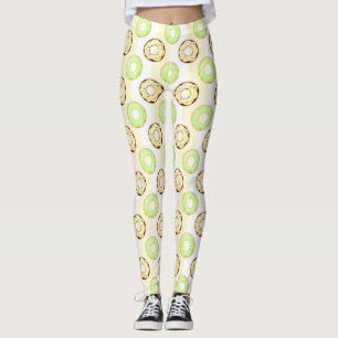 Leggings Délicat Donuts Jaune Stripes Motif