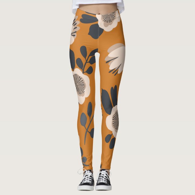 Leggings Délicat motif végétal Vintage (Devant)