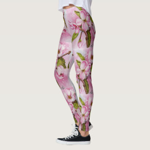 LEGGINGS DÉLICAT POMME ROSE BLOSSOMS LÉGUMES FLORAUX