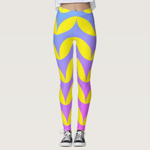 Leggings demi-cercle géométrique noir & gris tendance été