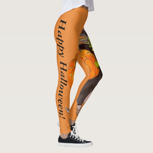 Leggings Démoniste sorcière citrouille Halloween Danse Fanc (Droite)