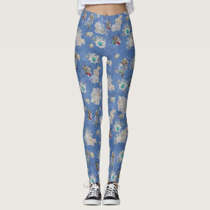 Leggings Denim Jean poches, chatons et dentelle