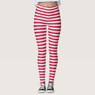 Leggings Denmark flag stripes country color pattern red whi