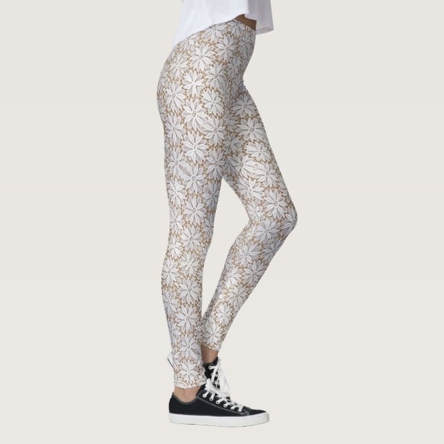 Leggings Dentelle blanche Daisy Confortable Sexy Cute Hot C (Droite)