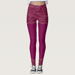 Leggings Dentelle Bourgogne  