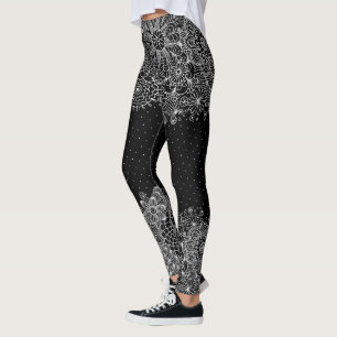 Leggings Dentelle et points blancs Fille Design