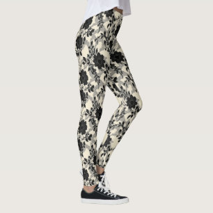 Leggings Dentelle florale modèle noir