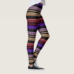 Leggings Dentelle multicolore sur noir