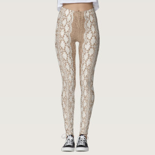 Leggings Dentelle off-White : Burlap Texture