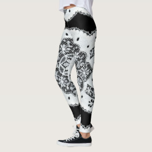Leggings Dentelle Vintage noire et blanche