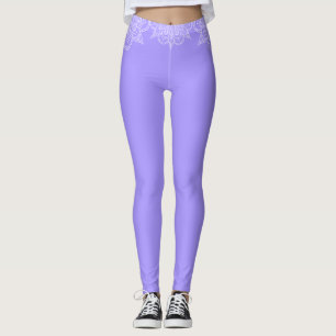 Leggings Dentelle violette et blanche Mandala Yoga
