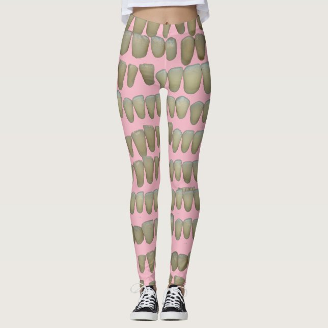 Leggings Dents dentaires sur la dentisterie rose Dentiste (Devant)