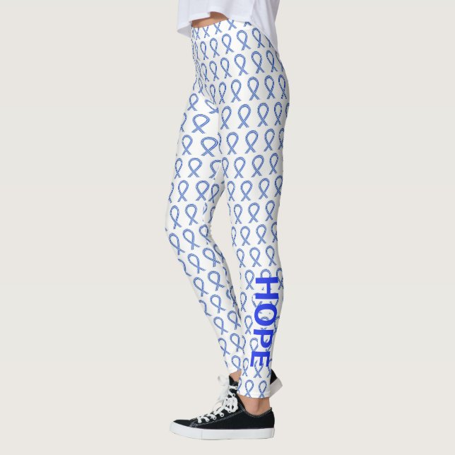 LEGGINGS der AL Blue und White Awareness Ribbon Ar (Links)