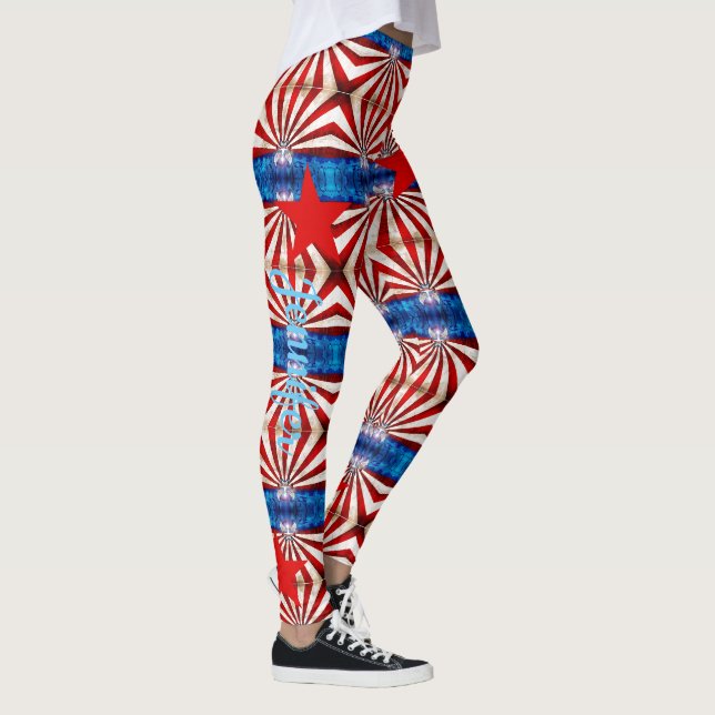 Leggings der amerikanischen Flaggenmarke Red White (Rechts)