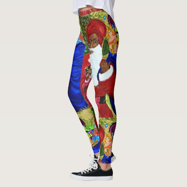 Leggings der Black Santa Claus Designer - Weihnach (Links)