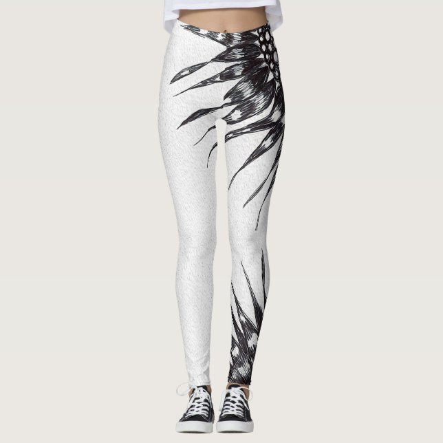 Leggings der eingearbeiteten Blume (Vorderseite)