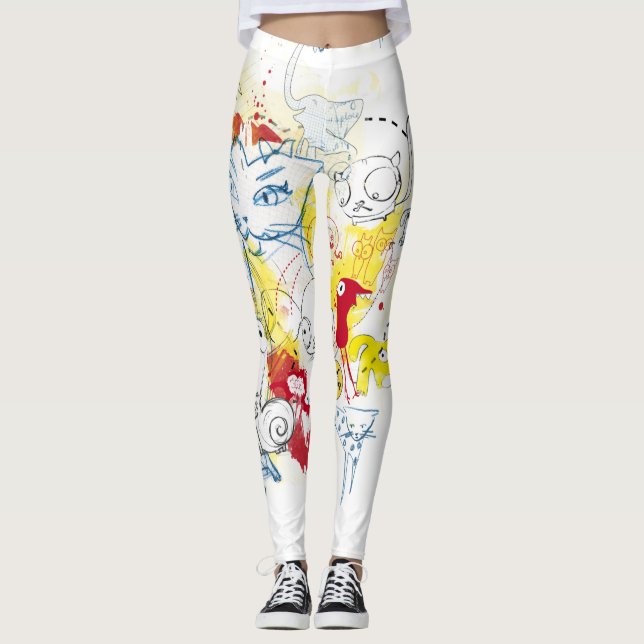 Leggings der wilden die Druck-Gemusterten Frauen (Vorderseite)