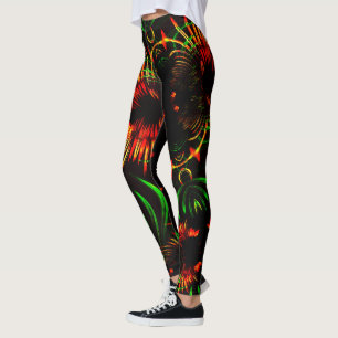 Leggings Des feuilles d'herbe et des "pétales de fleurs de