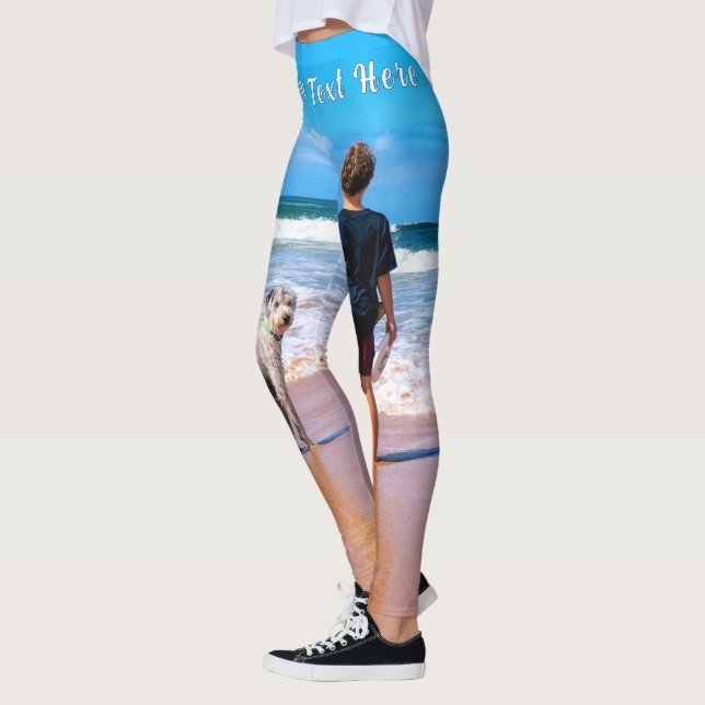 Leggings des Fotos mit benutzerdefiniertem Text pe (Links)
