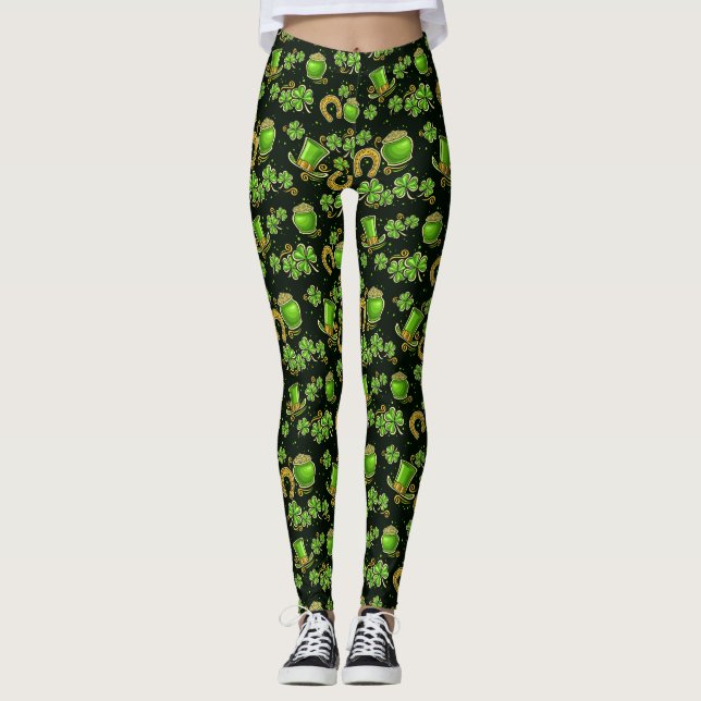Leggings des St. Patrick's Day Pop (Vorderseite)