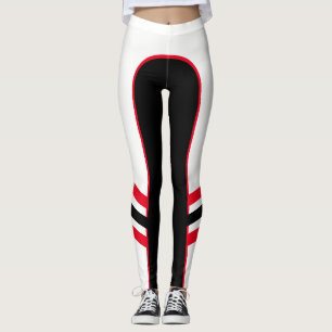 Leggings des weißen/roten/schwarzen Band