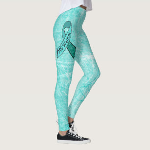 Leggings des White MG Warrier Awareness Ribbon
