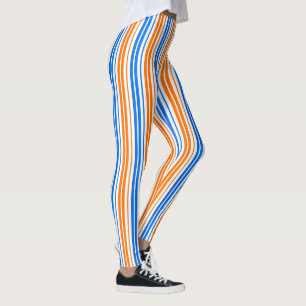 Leggings Design bandes verticales orange bleu blanc