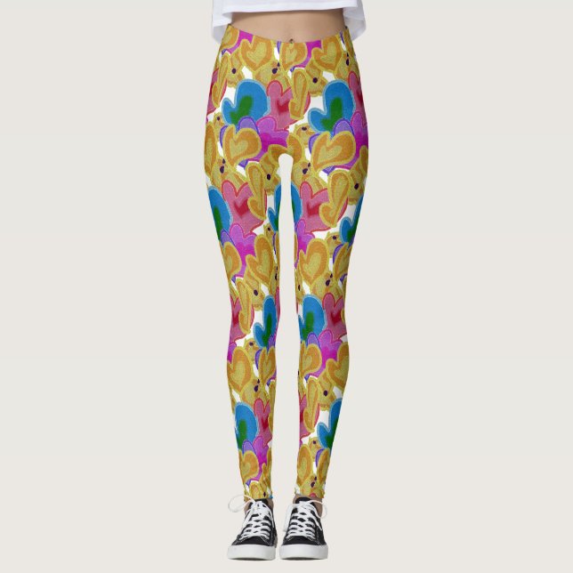 Leggings Design Coeur coloré (Devant)