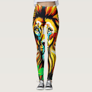 Leggings Design d'art pop de Jungle Lion