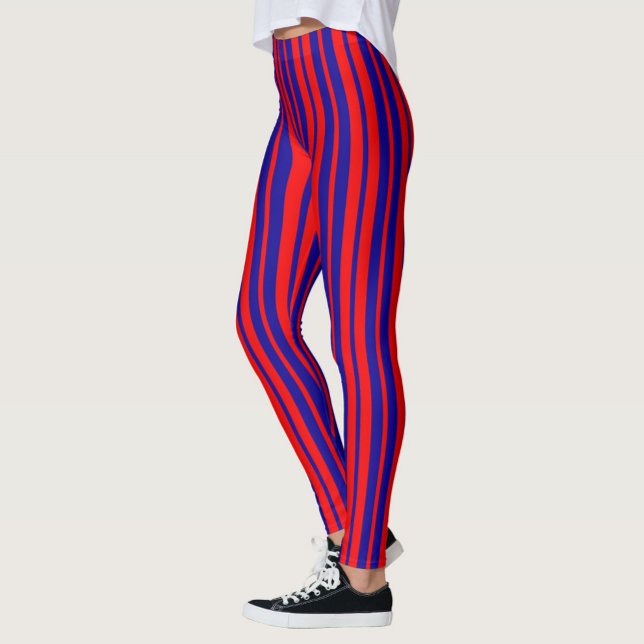 Leggings Design de bandes rouges et bleues (Créateur téléchargé)