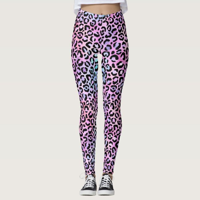 Leggings Design de la série Leopard Iridescente 4 (Devant)