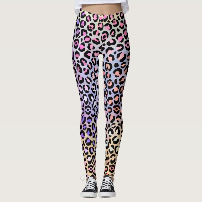Leggings Design de la série Leopard Iridescente 7 (Devant)