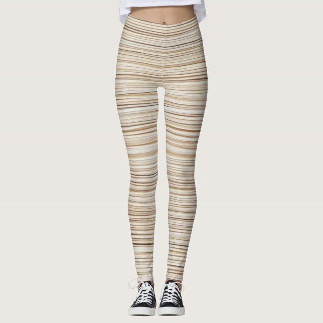 Leggings Design de lignes brunes abstraites (Devant)