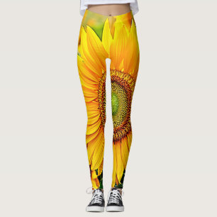 Leggings Design de sérénité du terrain de tournesol doré