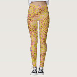 Leggings Design élégant or et rose Dusty Zebra