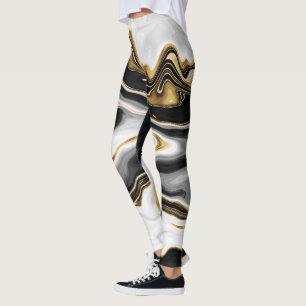 Leggings Design esthétique de peinture à l'or liquide mod