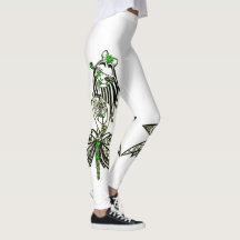 Leggings Design exclusif. Petite papillon vert.