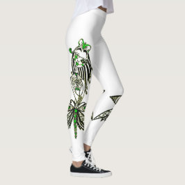 Leggings Design exclusif. Petite papillon vert.