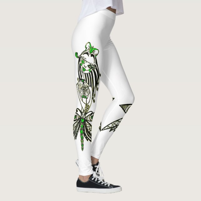 Leggings Design exclusif. Petite papillon vert. (Droite)