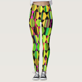 Leggings Design géométrique moderne en jaune