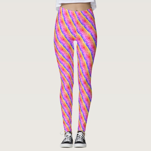 Leggings Design moderne femme arc-en-ciel motif (Devant)