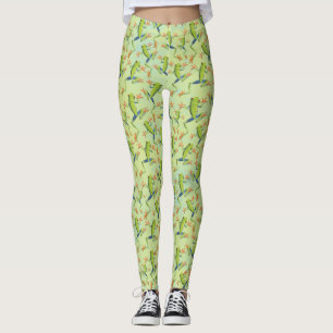 Leggings Design Motif de grenouilles à arbre vert