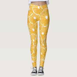 Leggings Design motif en tranches orange