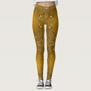 Leggings Design Motif métal or