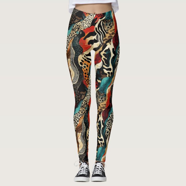 Leggings Design Poster de animal élégant (Devant)