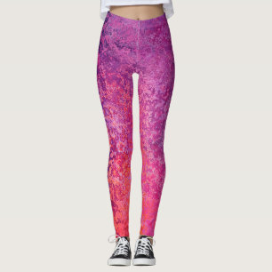 Leggings Design texturé Abstrait en rose et violet